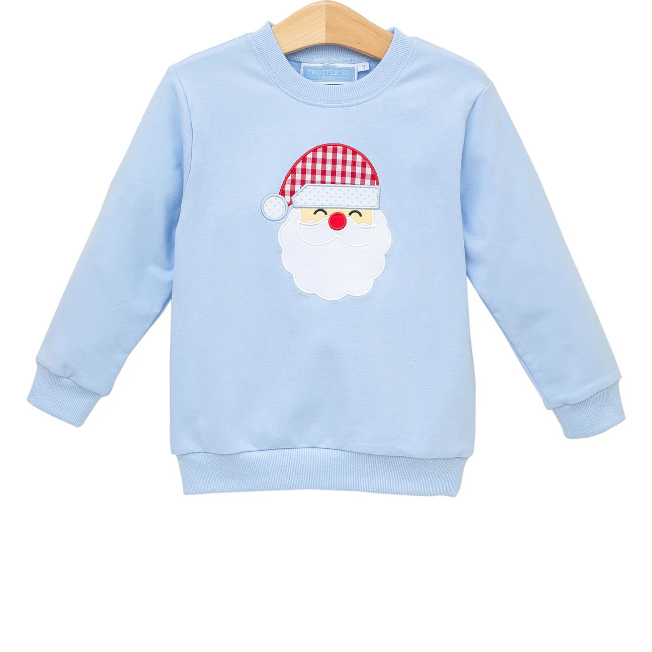 French Terry Pullover- Santa Light Blue
