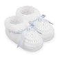 White/Blue Newborn Bootie