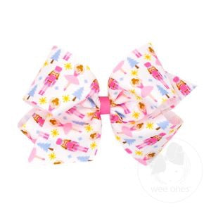 KING GG PINK XMS PRINT BOW