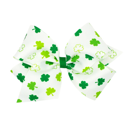 King Shamrock Print Bow