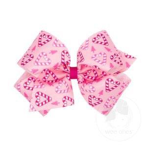 King GG Pink XMAS Print Bow- Candy Cane