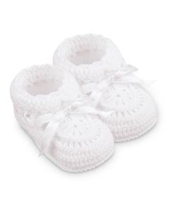 White/Pink  Newborn Bootie