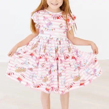 To The Circus Flutter Sleeve Dress