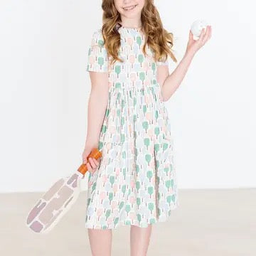 Pickleball Short Sleeve Pocket Twirl Dress