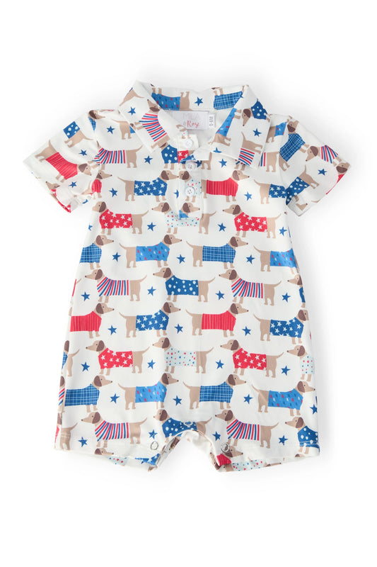 Patritotic Pups Shorty One Piece Polo