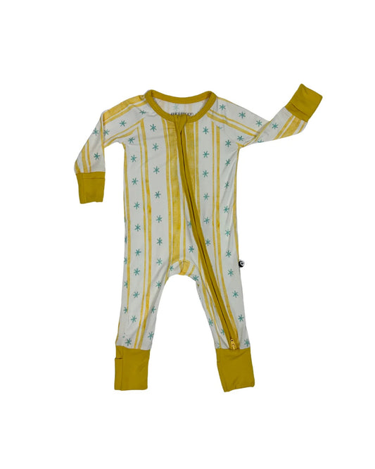 Starlight Stripe- Zipper Footie Pajamas