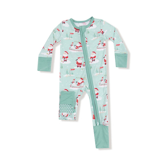 Golfing Santa and Elves- 2 Way Zipper Romper