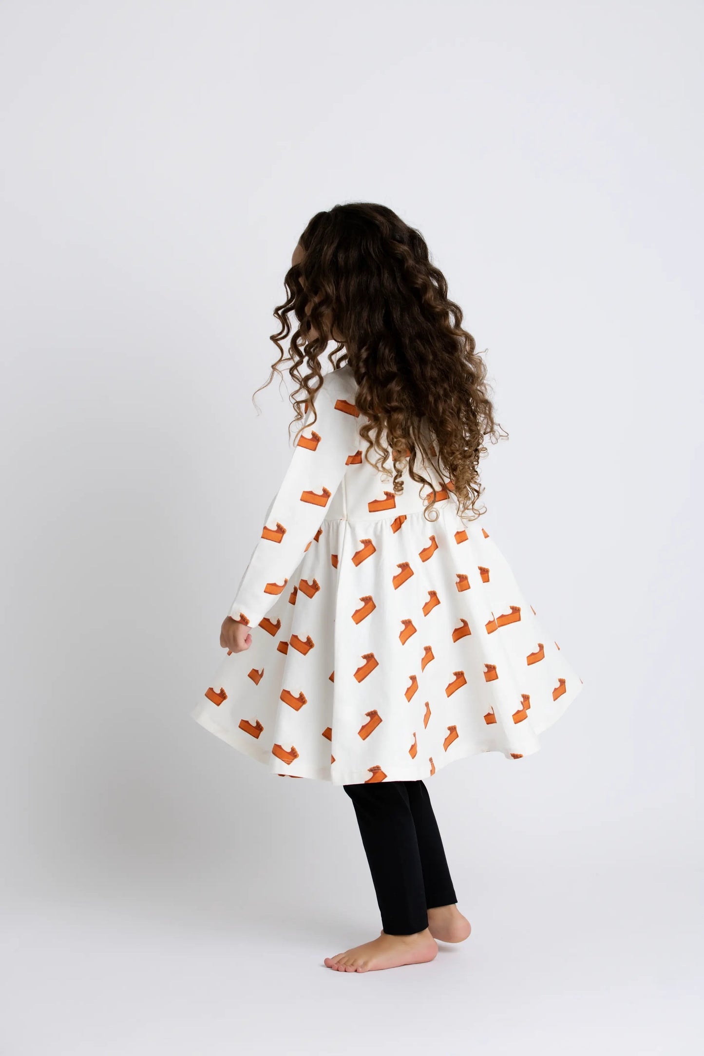 Thanksgiving Long Sleeve Let's Dance Dress_Pumpkin Pie Slice