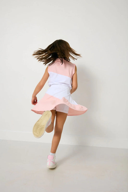 Pink and White Half Court Skort