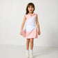 Pink and White Half Court Skort