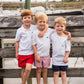 Boys Fishing Pole Flag Graphic Tee -White 