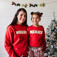 Merry Patch Christmas Sweatshirt Girls