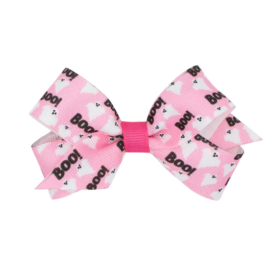 Pink Boo Hair Bow on Clippie.