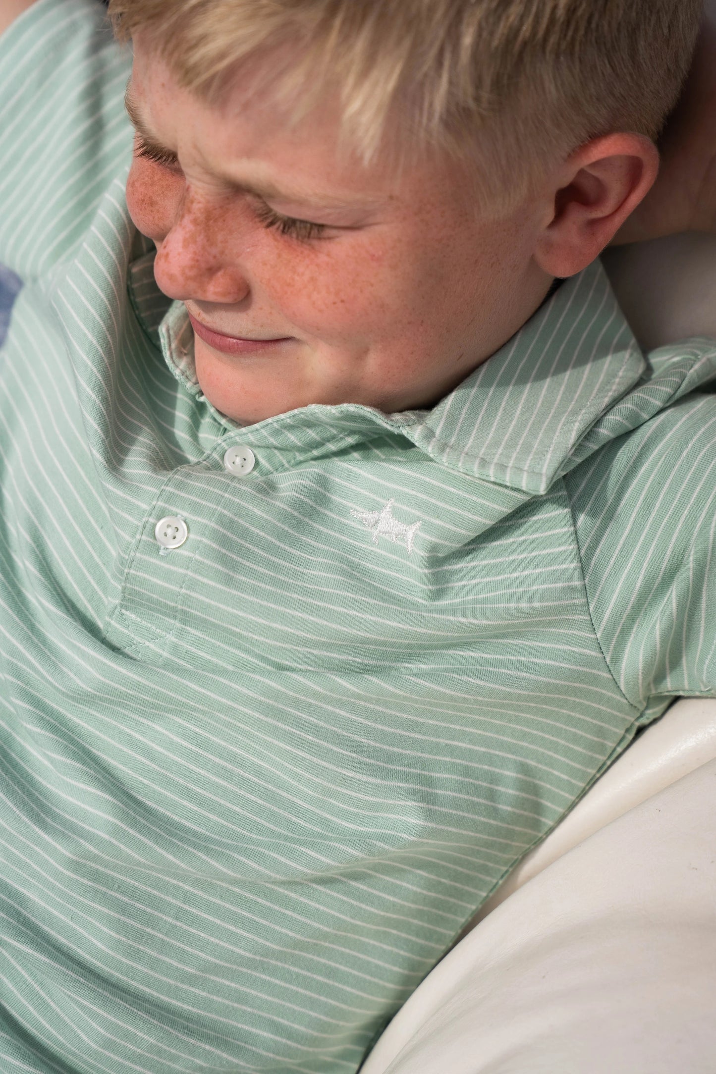 Banks Boys SS Polo Seafoam/White Stripe 