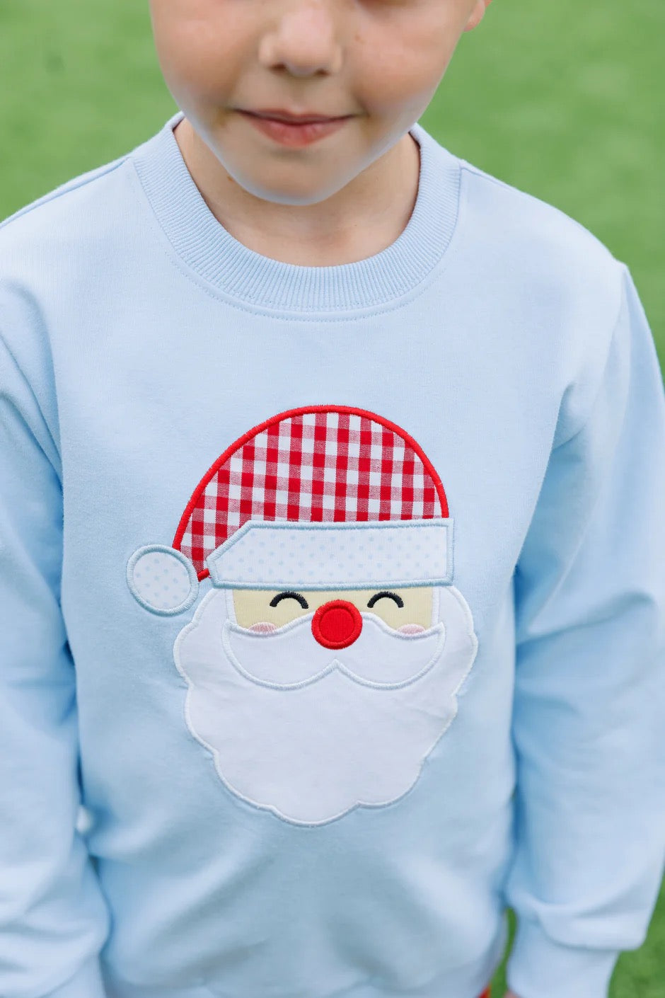 French Terry Pullover- Santa Light Blue
