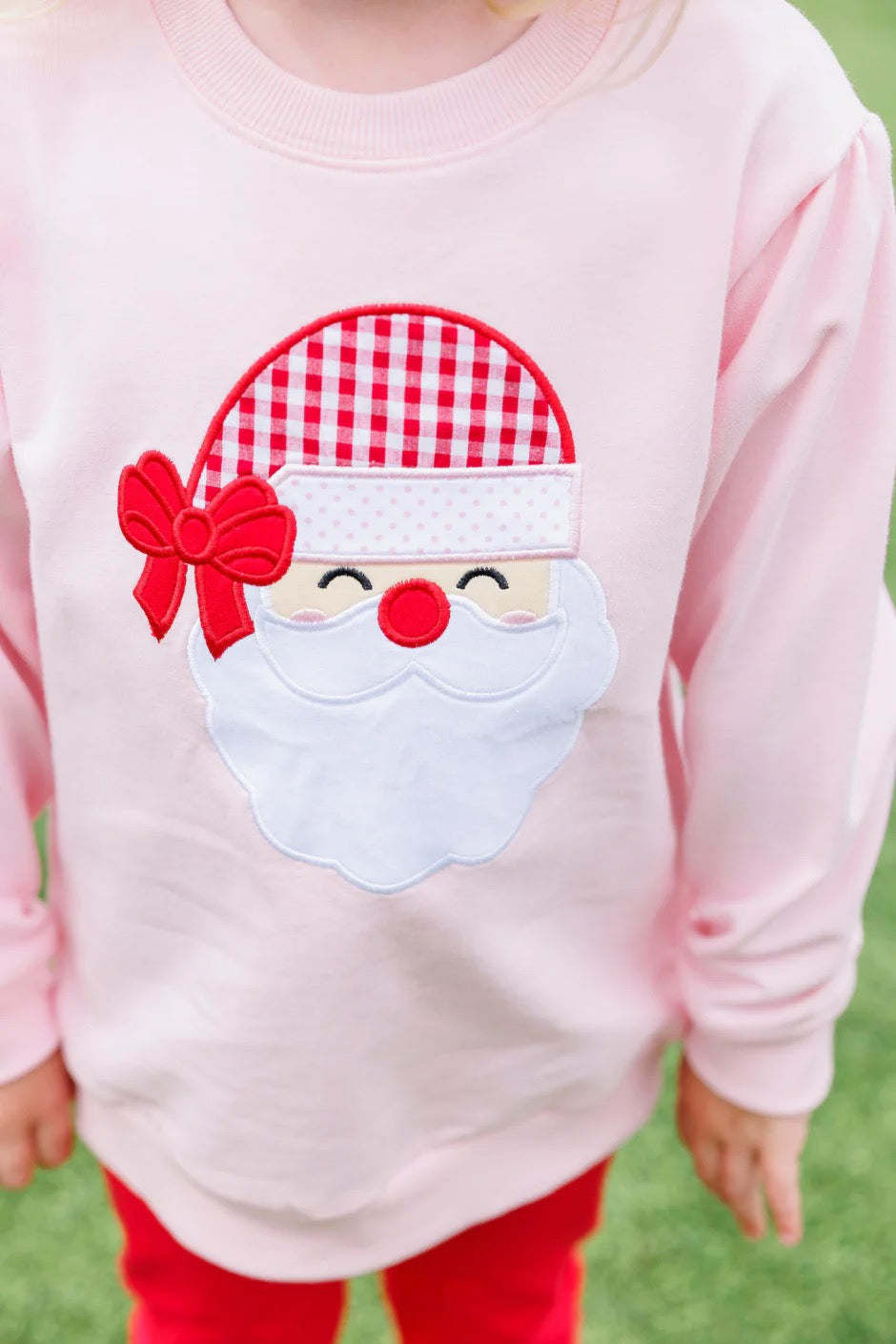 French Terry Pullover- Santa Light Pink