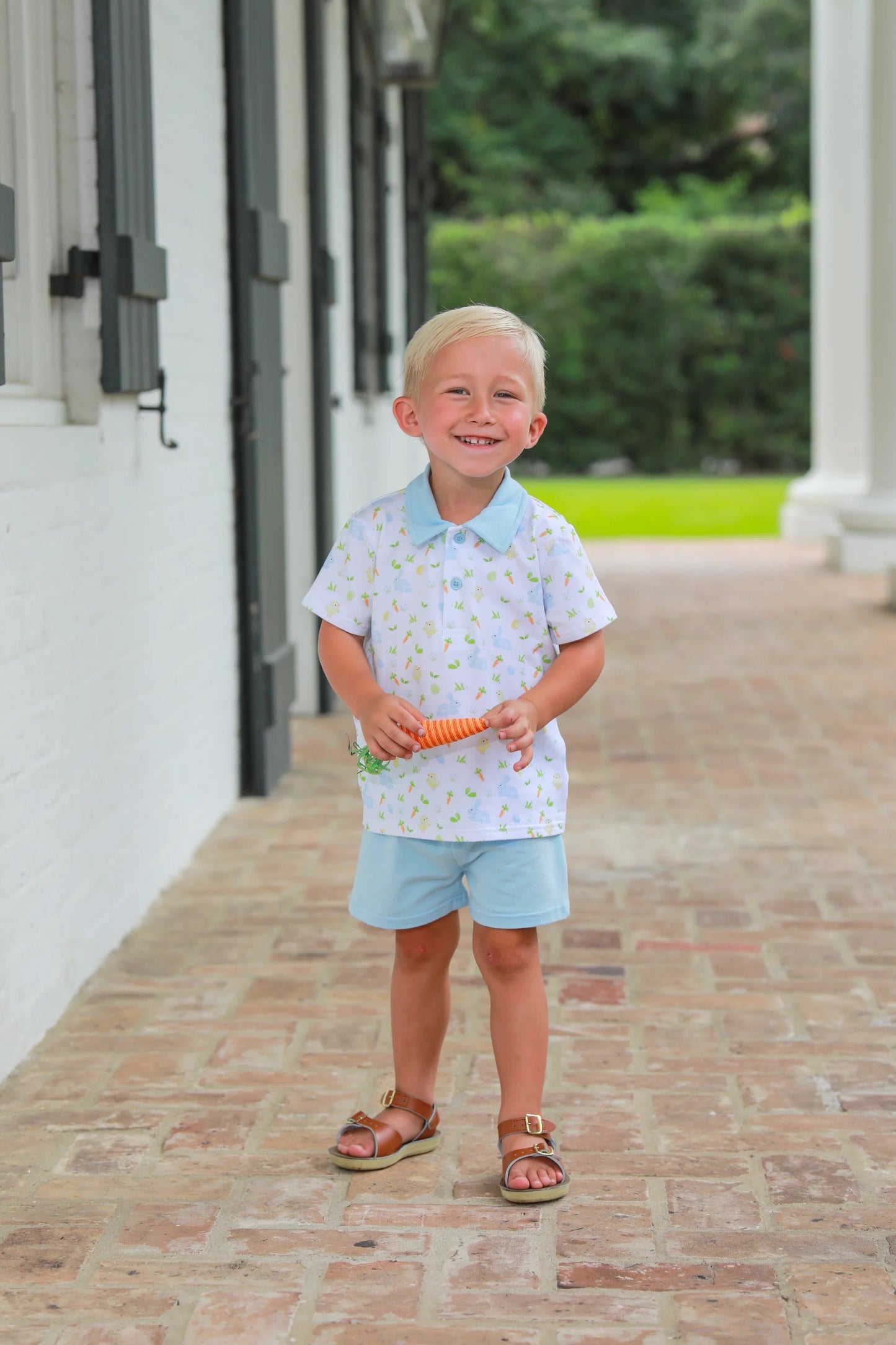 Trotter Street Kids Cottontail Polo Short Set