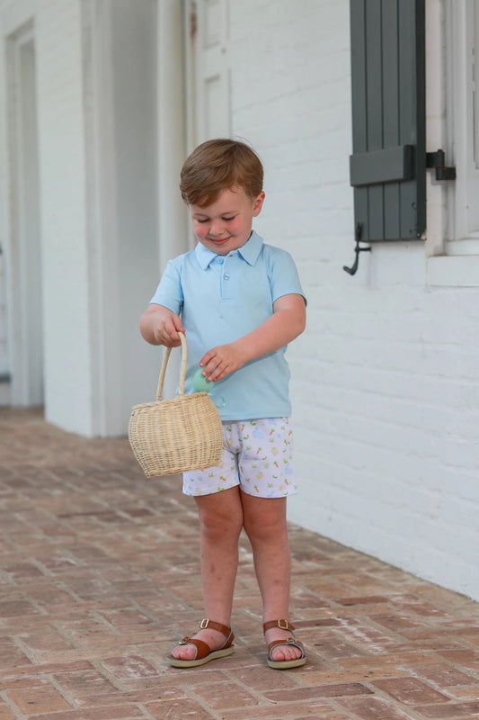 Trotter Street Kids Cottontail Solid Polo Short Set