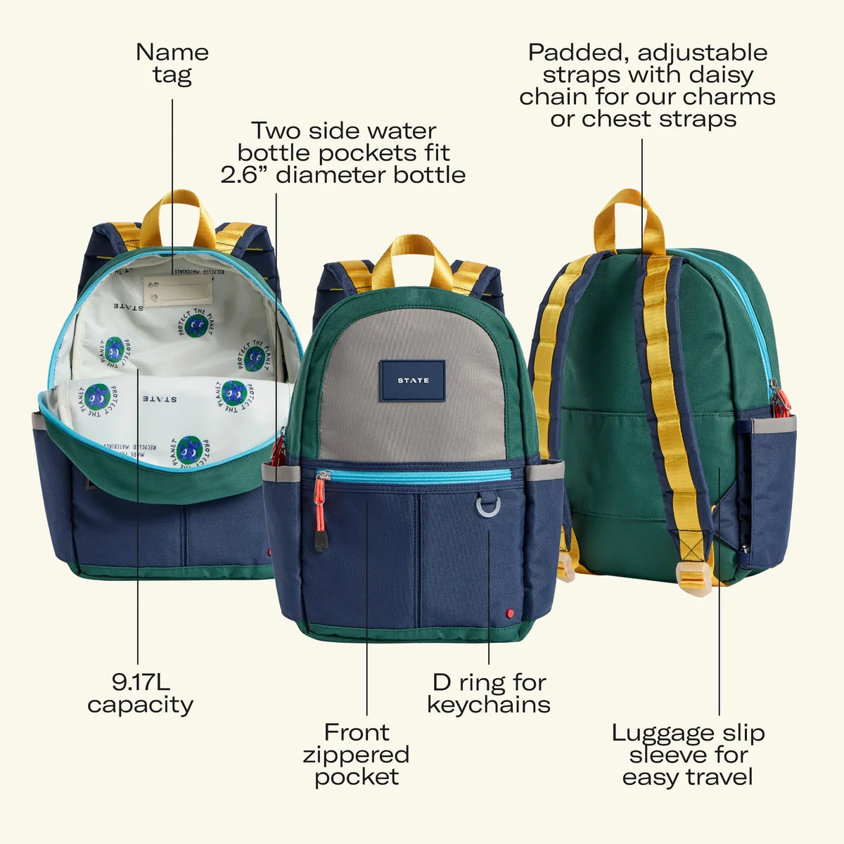 STATE Bags  Kane Mini Backpack - Fire Truck