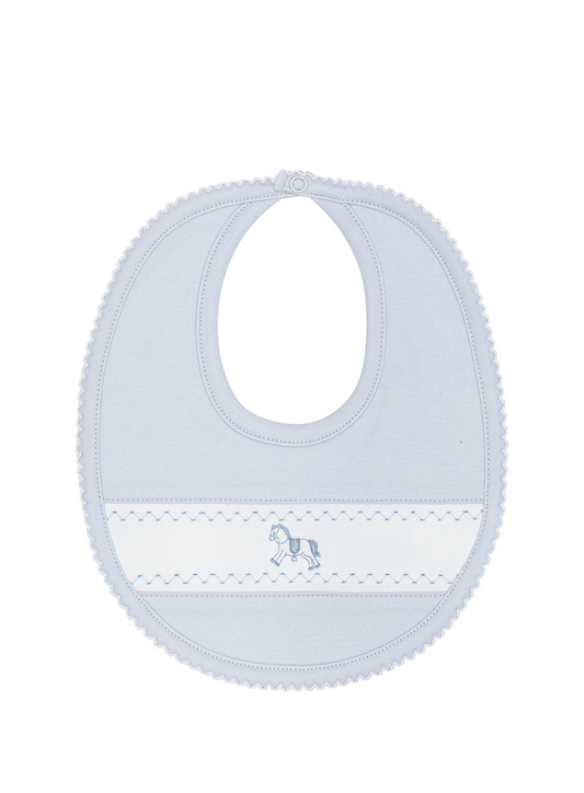 Blue Rocking Horse Bib