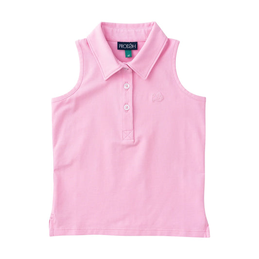 Pink Frosting Women's Sleeveless Solid Cotton Polo