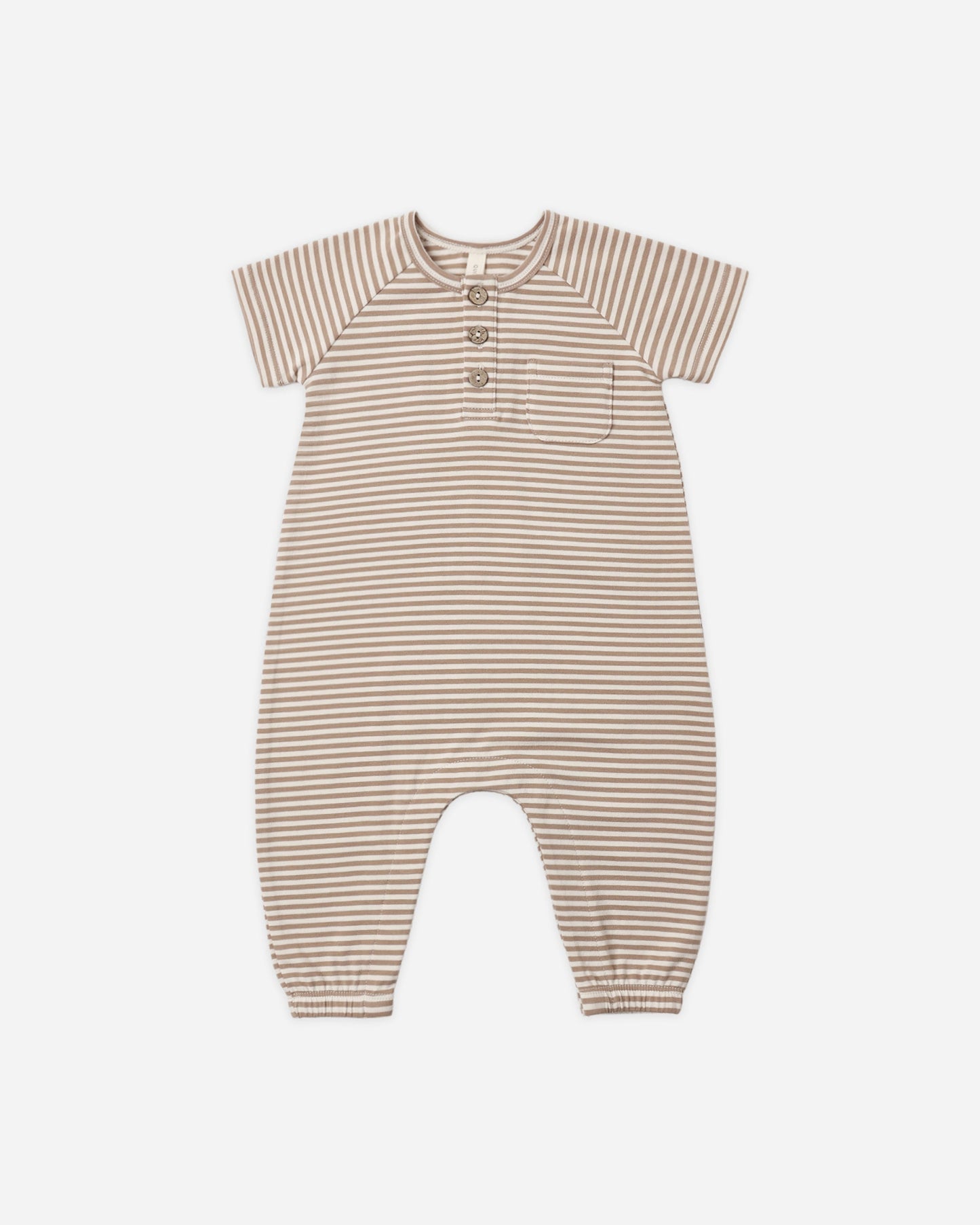 Short Sleeved Jumpsuit Almond Stripe