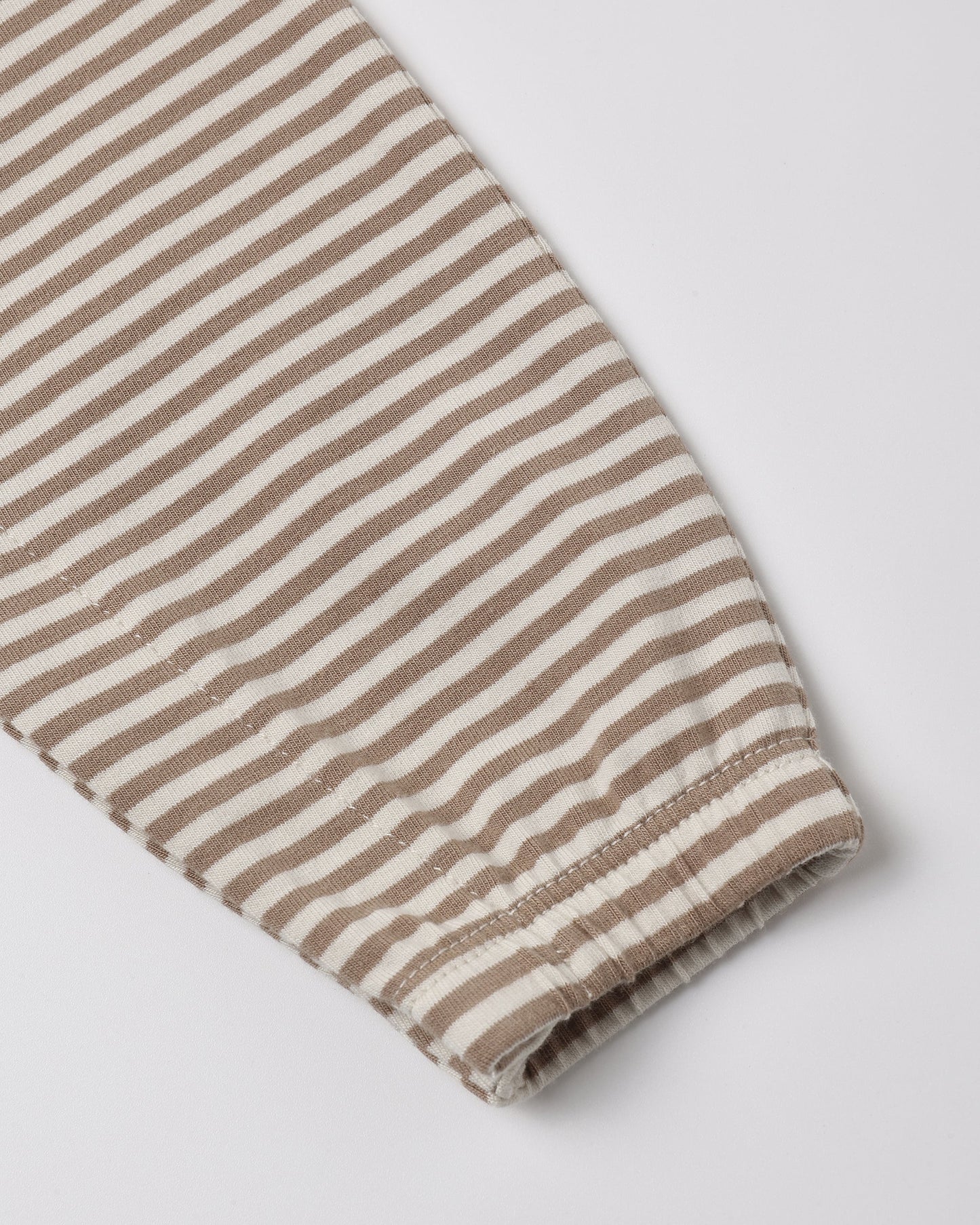 Short Sleeved Jumpsuit Almond Stripe