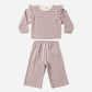 Ruffle Cozy Stripe Set - Mulberry