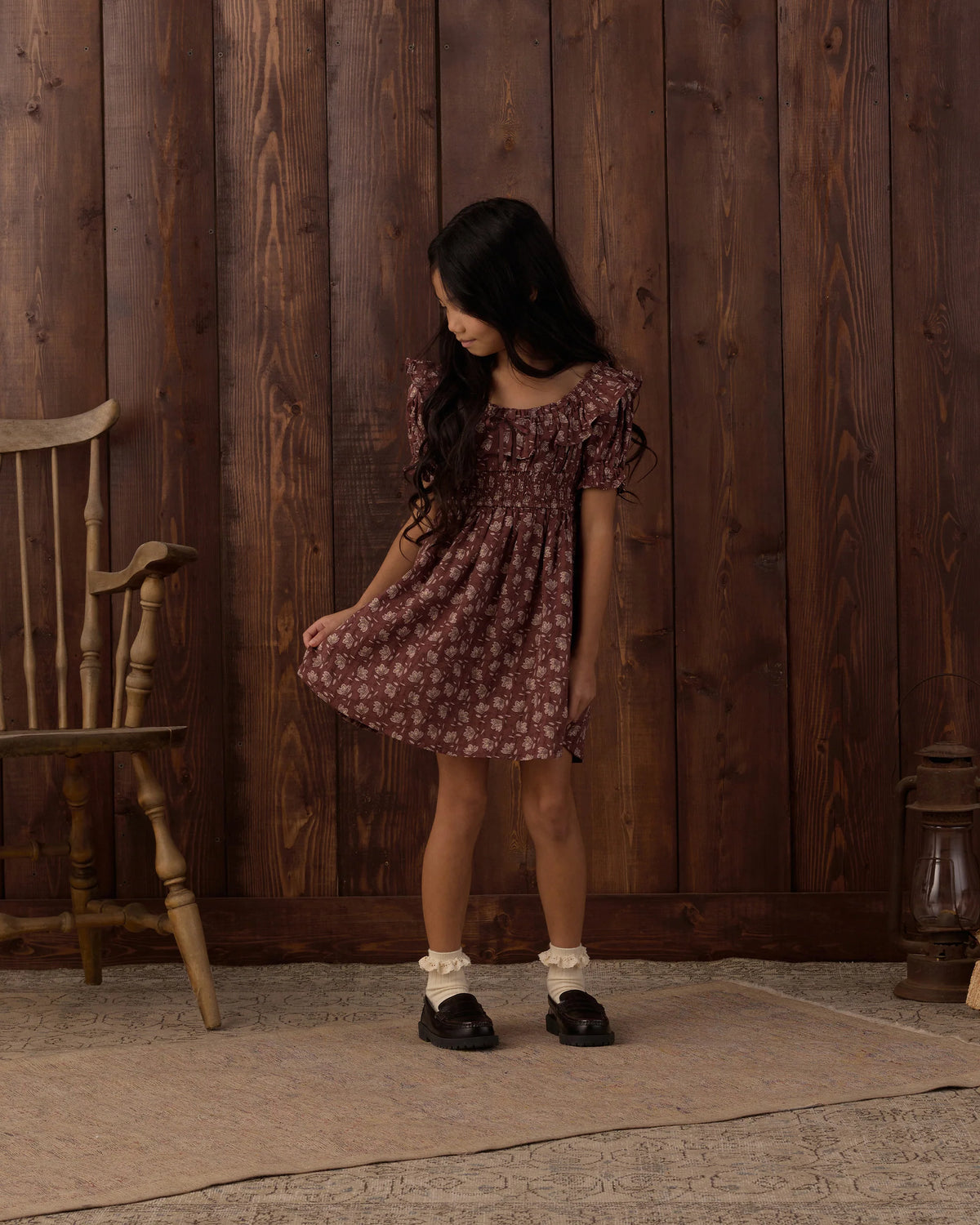 Girls Dillon Dress - Iris Mulberry