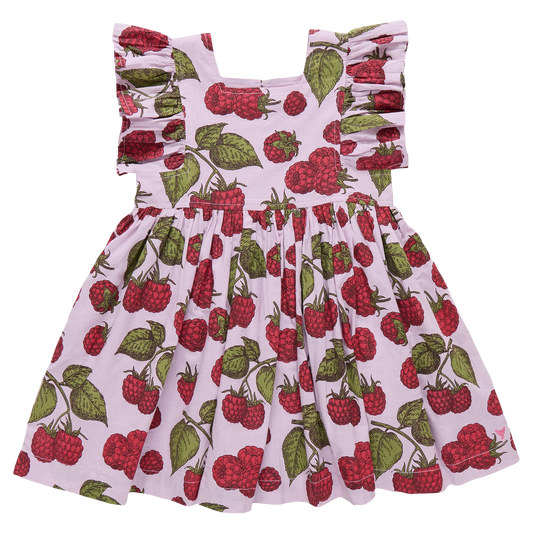 Girls Lavender Raspberries Dress- Elsie Dress