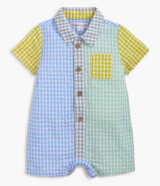 Magnetic Me Mutli Gingham Short Romper