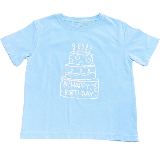 Mustard & Ketchup Kids Light Blue Happy Birthday T-Shirt