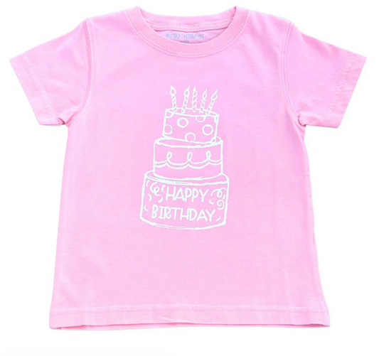 Mustard & Ketchup Kids Pink Happy Birthday T-Shirt