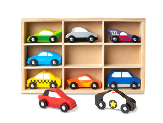 Melissa & Doug Wooden Car Set