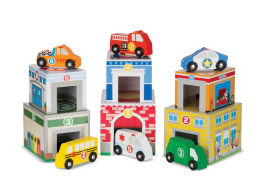 Melissa & Doug Nesting & Sorting Buildings and Vehicles