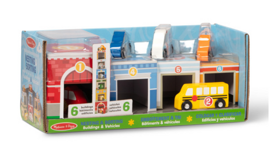 Melissa & Doug Nesting & Sorting Buildings and Vehicles
