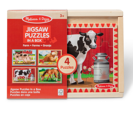 Melissa & Doug Farm Animals Puzzles in a Box