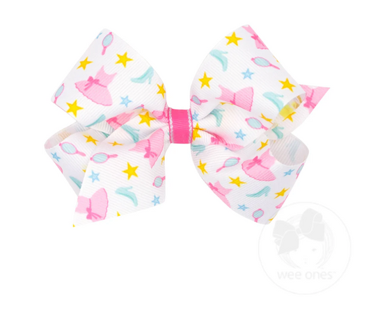 Wee Ones Medium Princess and Dance-Inspired Ballet Dress Printed Grosgrain Hair Bow