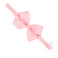 Wee Ones Light Pink Mini Grosgrain Girls Hair Bow on a Soft Elastic Baby Band