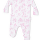 Puppy Toile Pink Zipper Footies