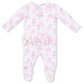 Puppy Toile Pink Zipper Footies