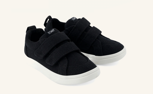 Tom's Cruz Double Strap Toddler Sneaker - Black