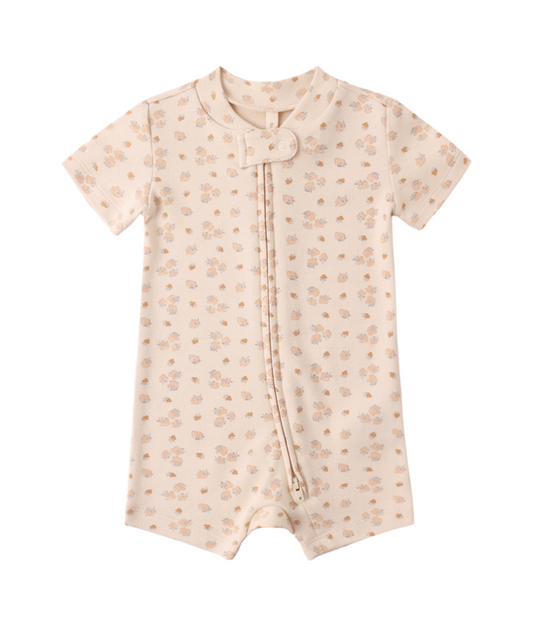 Quincy Mae Zip Short Sleeve Sleeper - Strawberries