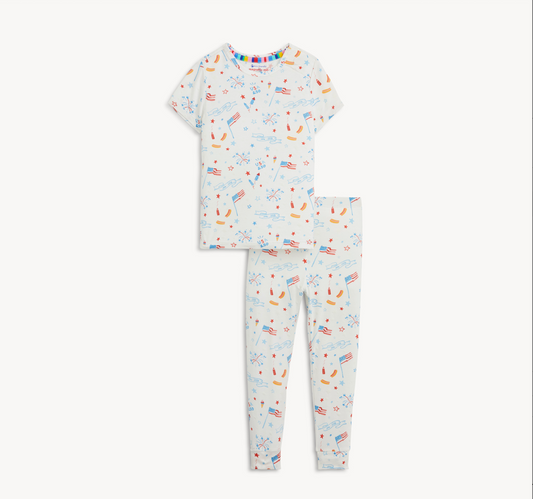 Magnetic Me Usa 250 Modal Magnetic S/s Long Pant Pj Set