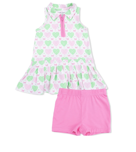 Angel Dear Heart Argyle Polo Tennis Dress Set