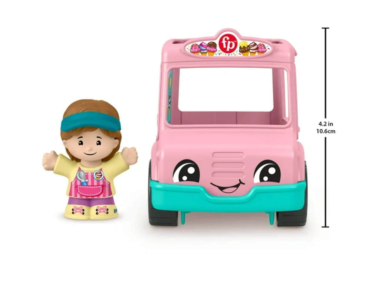 Fisher-Price Little People Ice Cream Truck, Push-Along Toy Vehicle & Figure for Toddlers & Kids