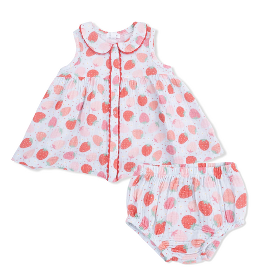 Angel Dear Strawberry Bliss Jill Dress with Bloomer