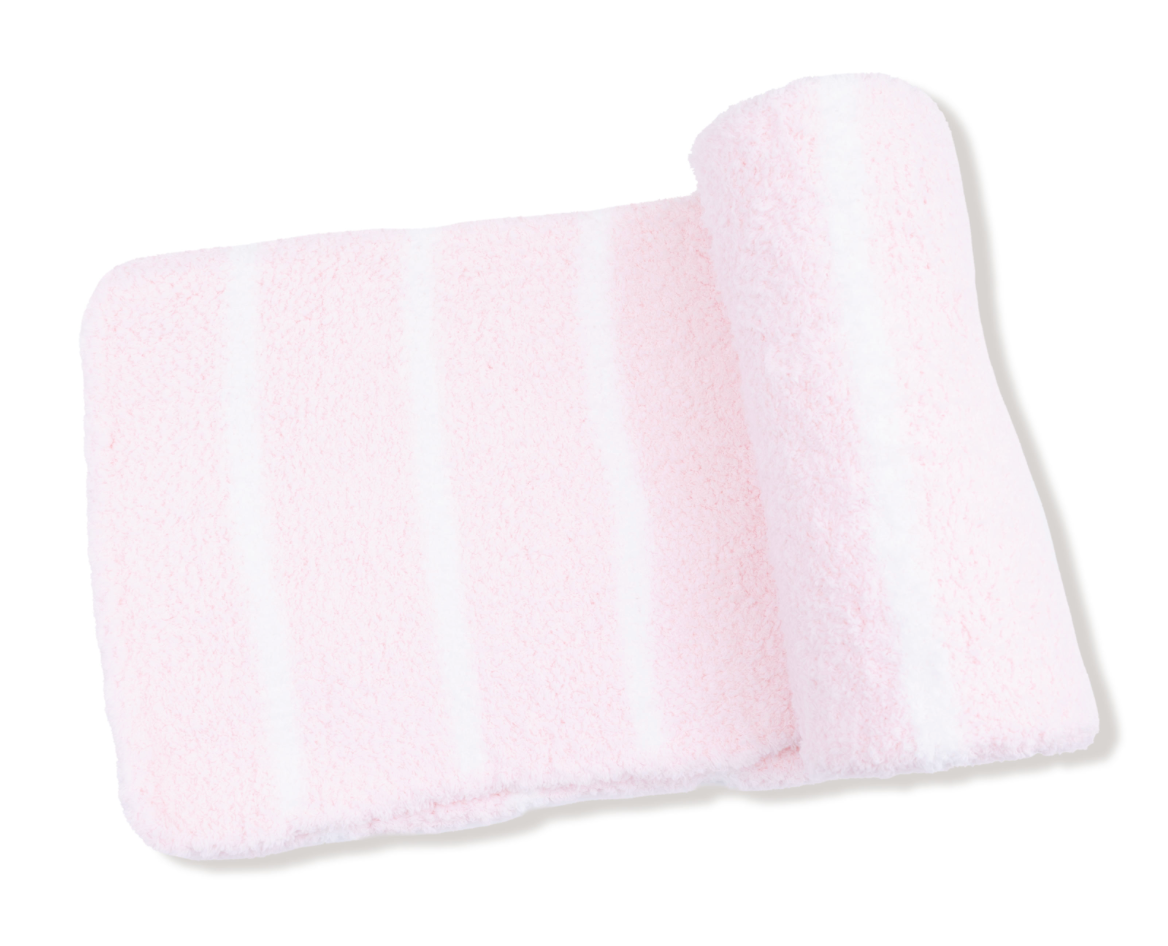 Angel Dear Chenille Pretty Pink Stripe Blanket