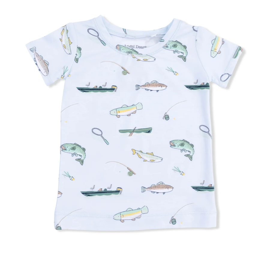 Angel Dear Short Sleeve Loungewear Set - Fishing