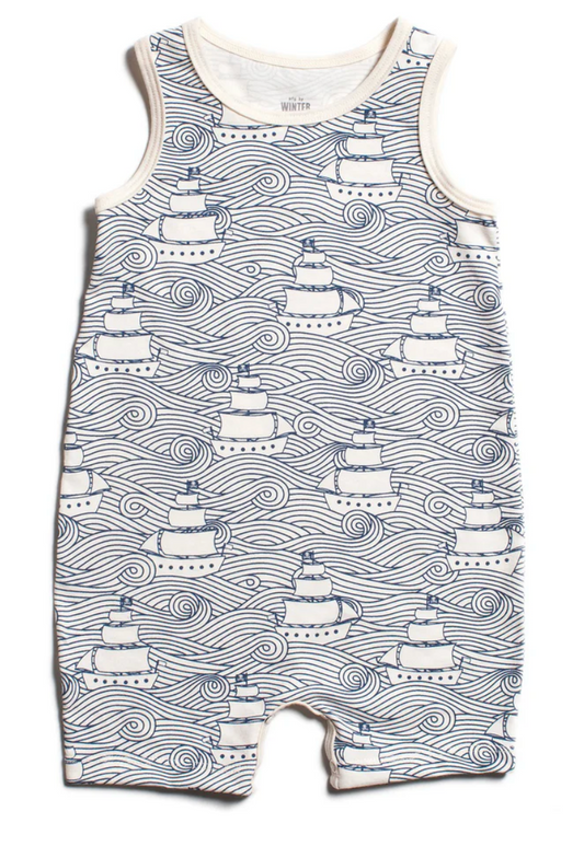 Winter Water Factory Tank Top Romper - High Seas Navy